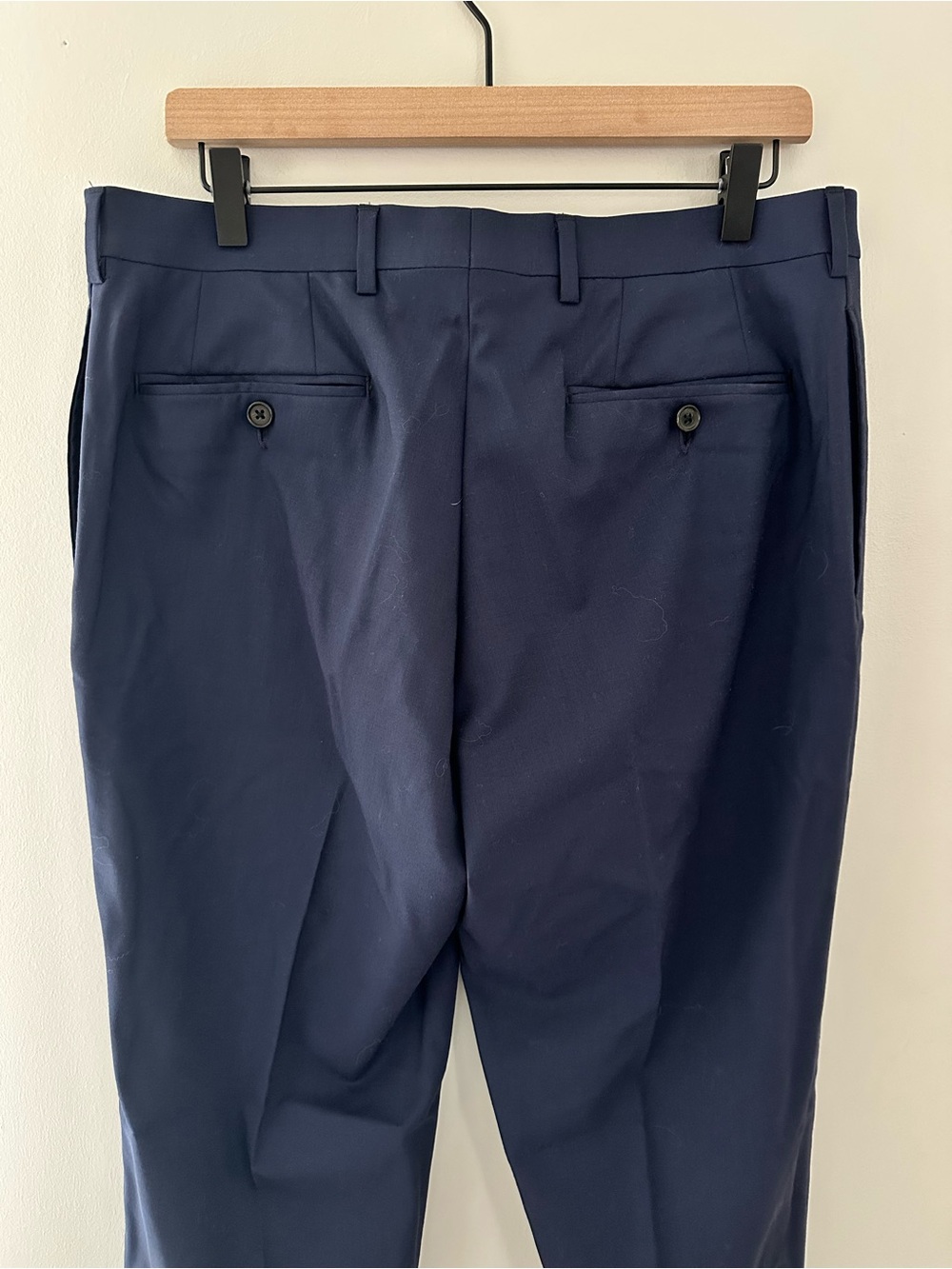 Ralph Lauren Men’s Navy Flat-Front Slim Fit Dress Pants 100% Wool 34x32 - Picture 5 of 11